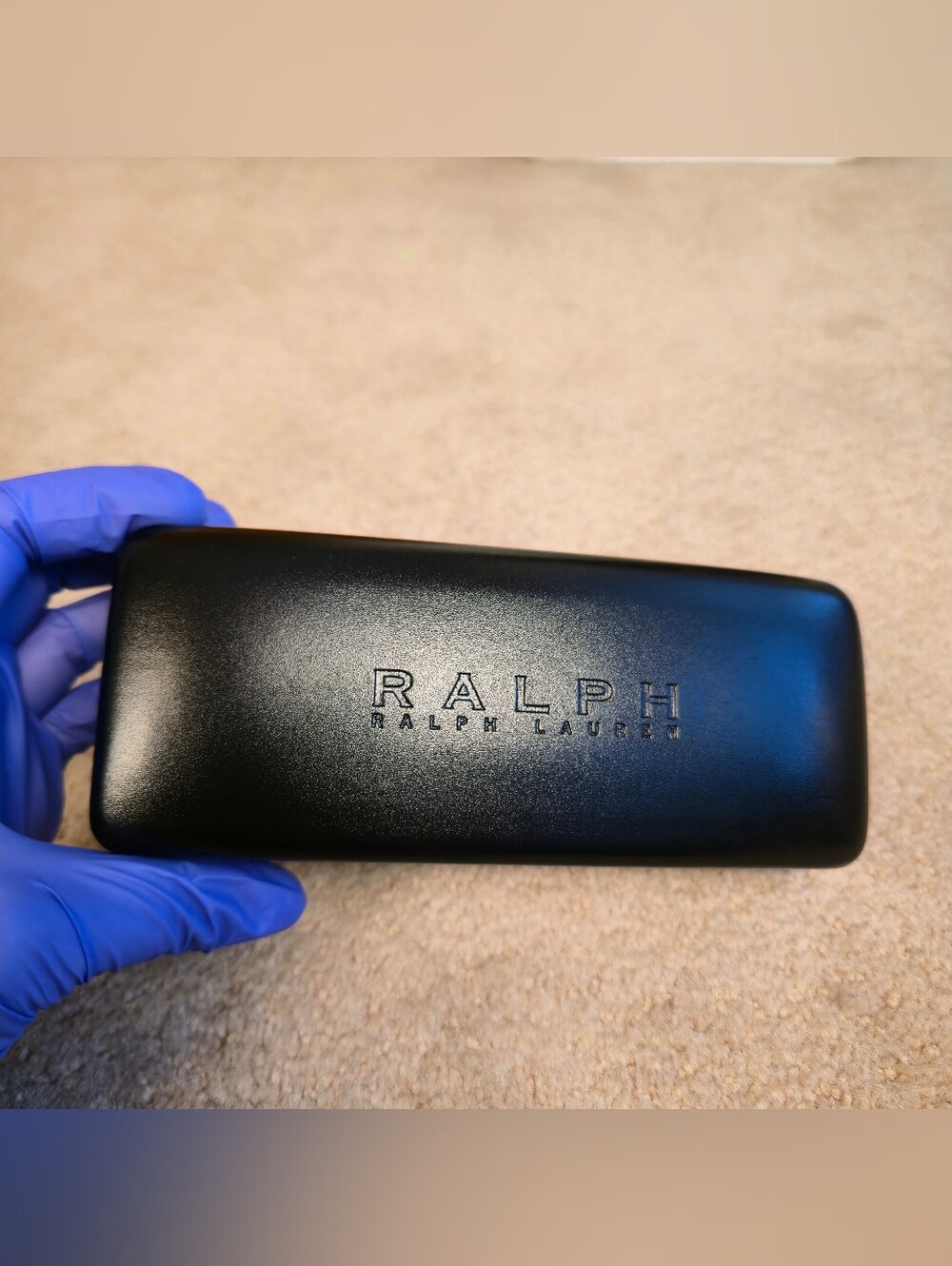 RALPH LAUREN BLACK AUTHENTIC EYEGLASSES SUNGLASSES HARD CLAM SHELL CASE